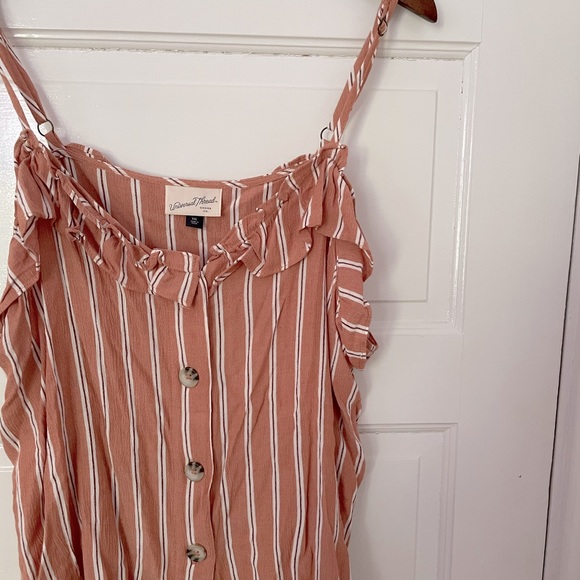 Womens Universal Thread Ruffle Button Up Tank Top - Picture 2 of 6